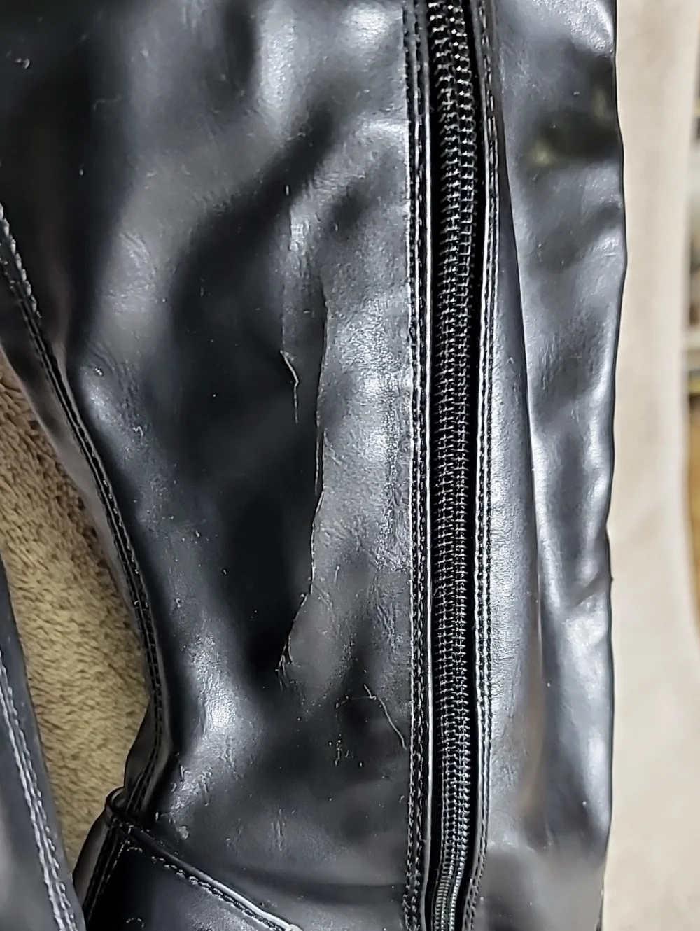 Chinese Laundry thigh high boots, stiletto heels, pointy toes, size 8.5